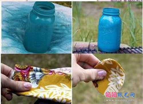 废弃玻璃瓶DIY制作美丽的花瓶