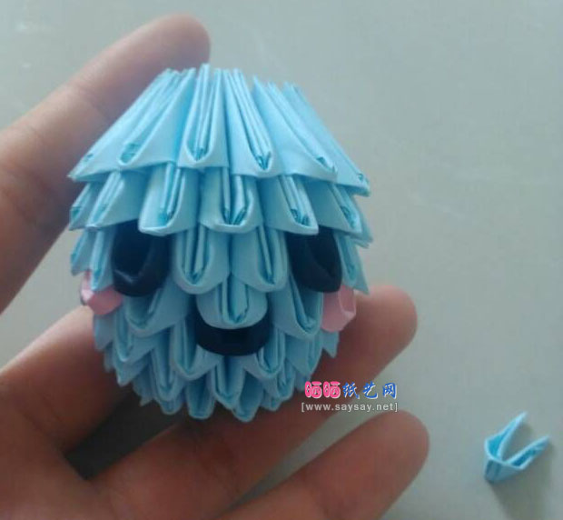 三角插可爱的章鱼宝宝手工折纸教程