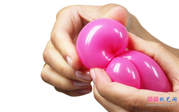 粉嫩小猪魔术气球动物造型制作教程详细图解