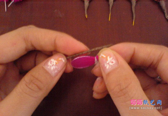 漂亮丝网花发饰手工制作教程