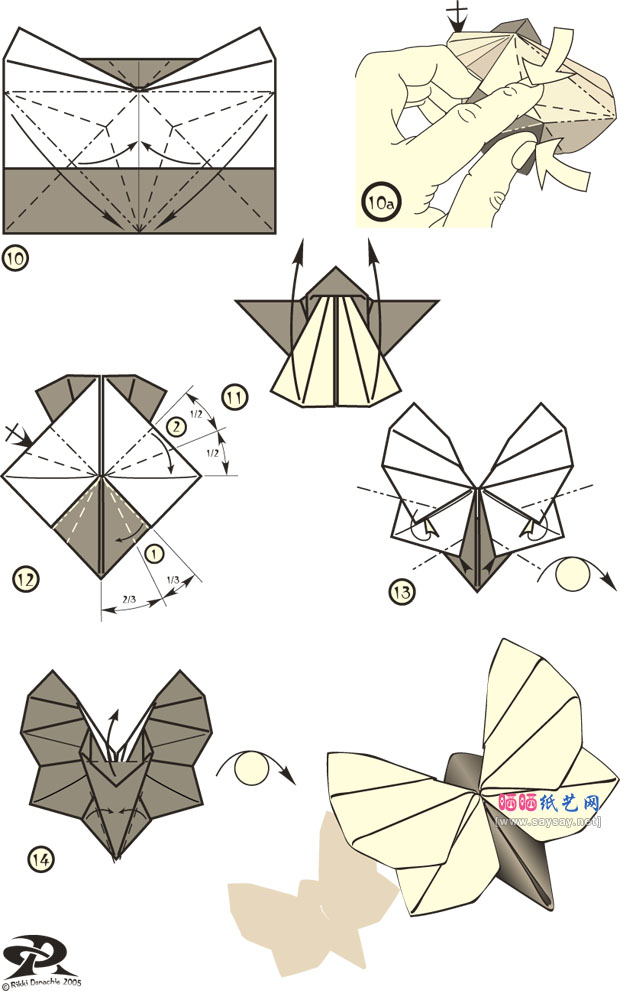 RikkiDonachie的简易折纸蝴蝶图谱教程