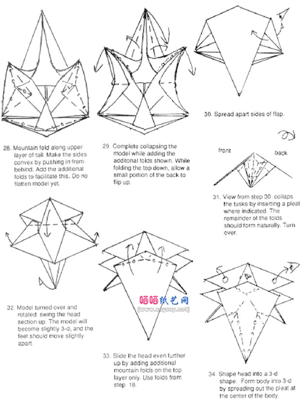 Marc Kirschenbaum折纸教程非洲象的折法