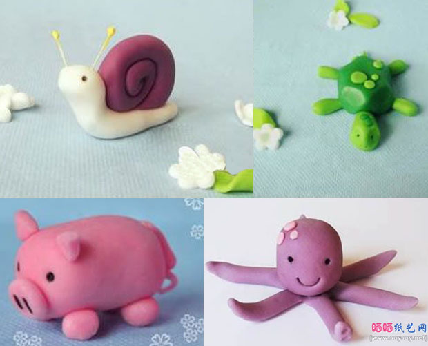 软陶DIY可爱小动物系列粘土手工制作教程完成效果图