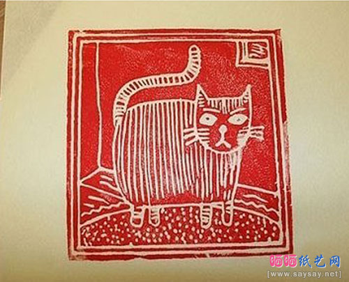 一次性饭盒DIY吹塑纸版画图文教程-亲子手工制作教程