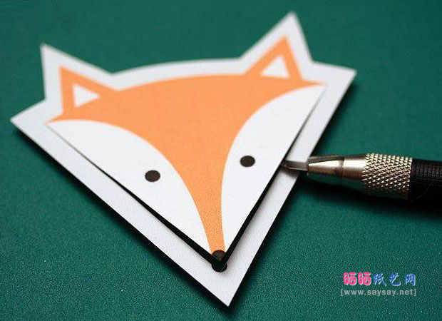 可爱纸艺书签小狐狸的制作方法教程