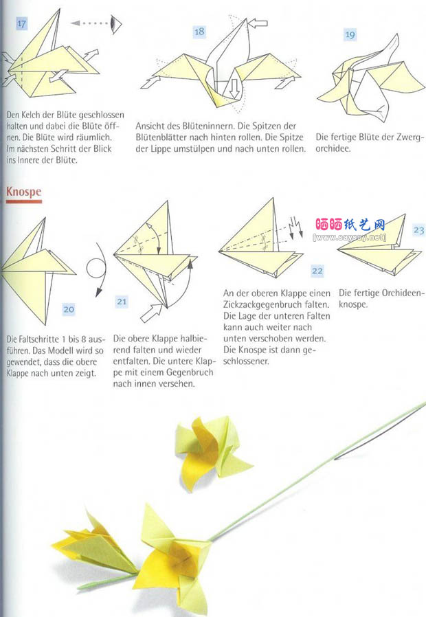 如何折纸兰花 纸艺兰花制作教程图解