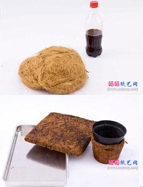 木棒手工制作逼真的居家3D装饰墙面花篮