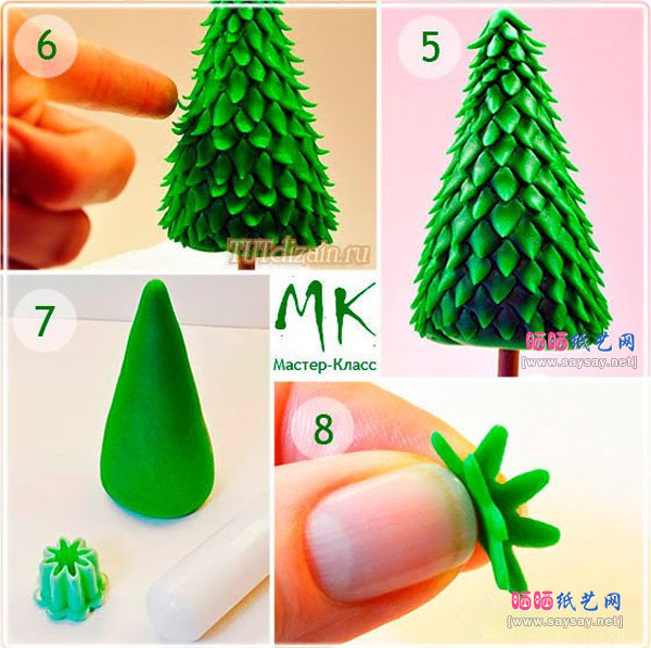 软陶圣诞树超轻粘土手工制作教程