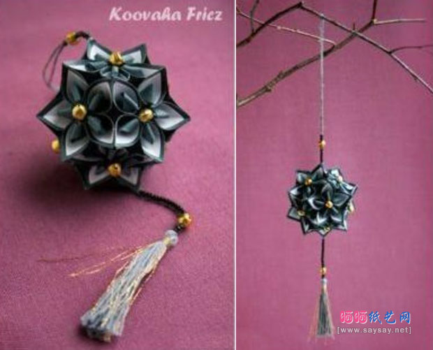 手工DIY一串美美的花球挂饰-纸艺花球制作大全