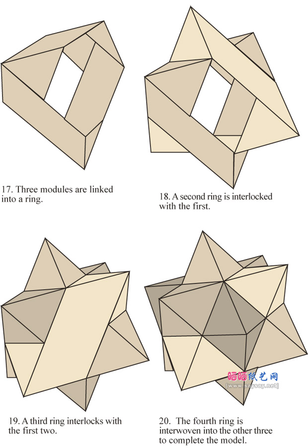 星星状12面体手工折纸教程