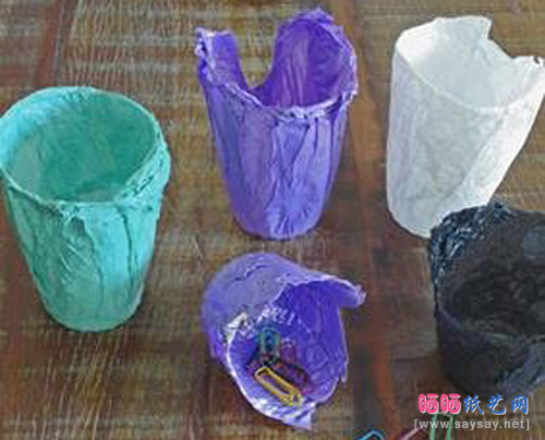 一次性塑料袋制作多用途容器的方法步骤