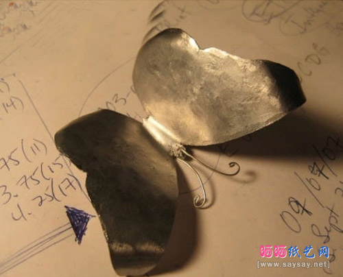 废钢片手工制作简单的金属蝴蝶造型DIY教程