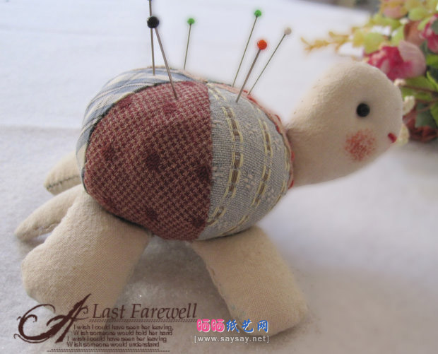 可爱布艺玩偶小乌龟针插DIY制作教程