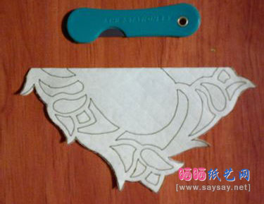 花纹爱心手工剪纸图解教程 www.saybb.net