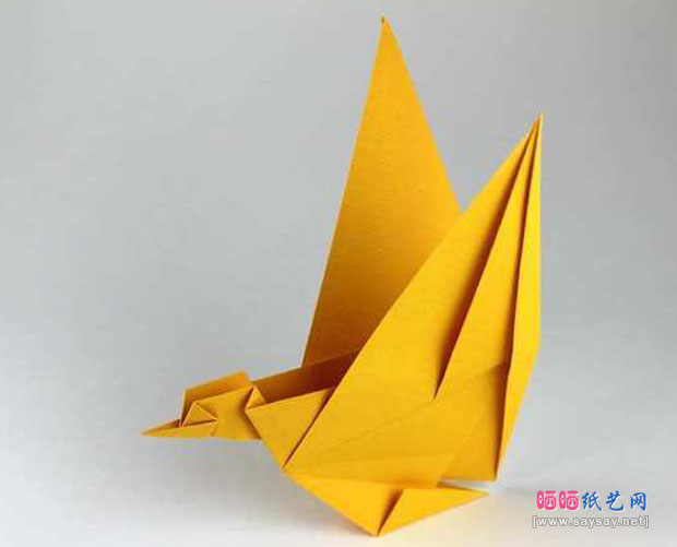 飞翔的鹅手工折纸图解教程完成效果图