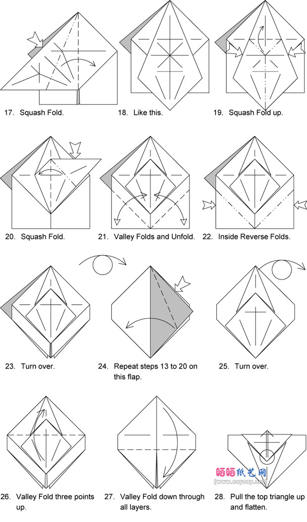 QuentinTrollip的手工折纸熊猫的折法图谱教程 www.saybb.net