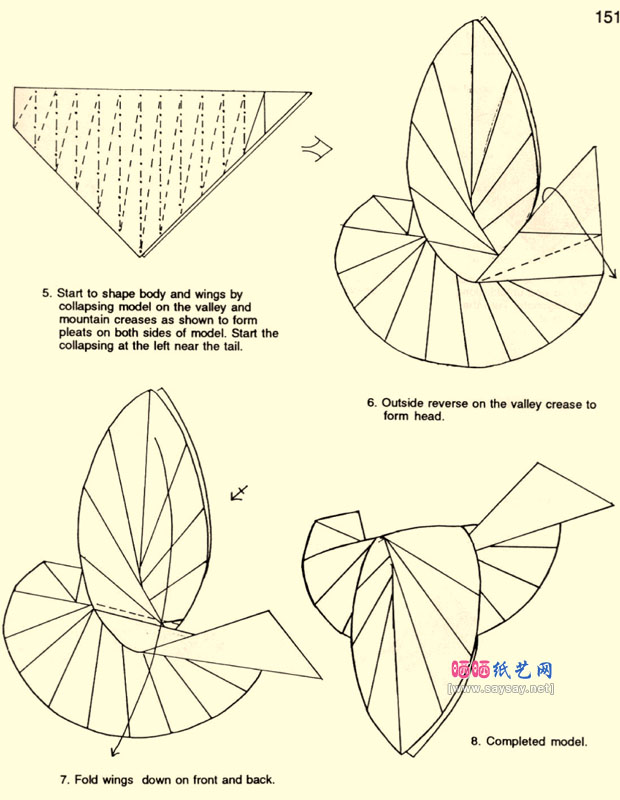 简单折纸教程幸福蓝鸟的折法www.saybb.net