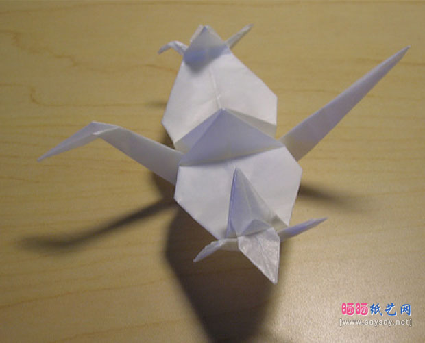 JaredNeedle的手工折纸母子鹤的图谱教程完成效果图