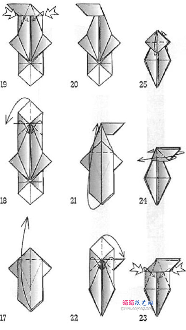 JaredNeedle的手工折纸母子鹤的图谱教程
