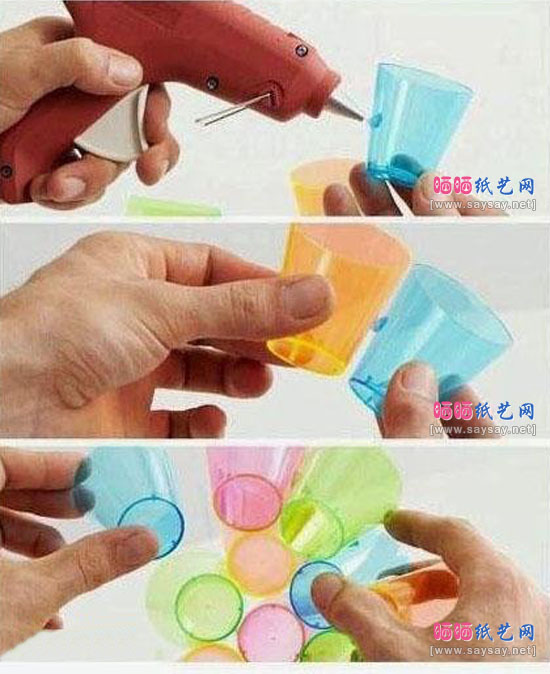 一次性塑料杯废物利用手工制作漂亮花球