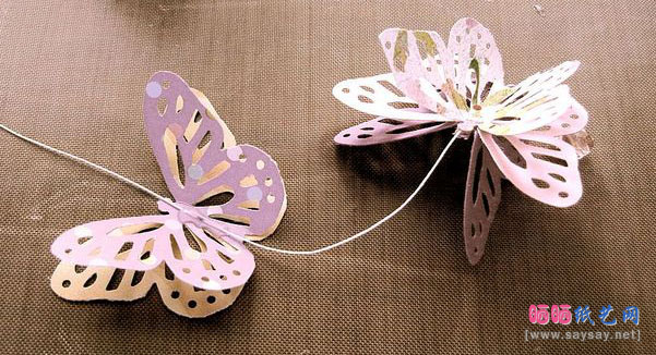 点滴装饰精致生活 立体纸蝴蝶挂饰的做法—用漂亮的纸蝴蝶