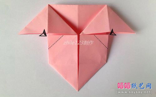 可爱心形折纸送情人礼物天使之心的折法教程步骤7