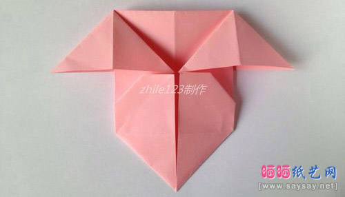 可爱心形折纸送情人礼物天使之心的折法教程步骤7.1