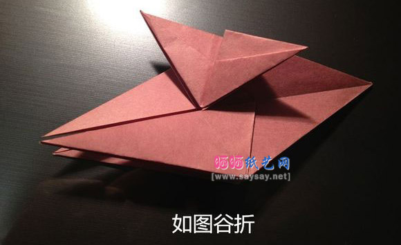 三尾妖狐手工折纸实拍图解教程步骤18
