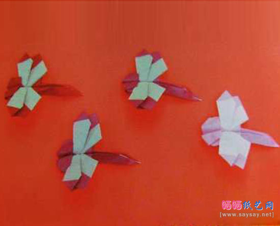 山田胜久手工折纸蜻蜓的详细方法步骤
