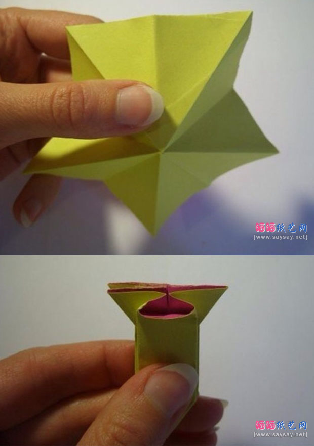 如何折纸百合花DIY折法图片教程