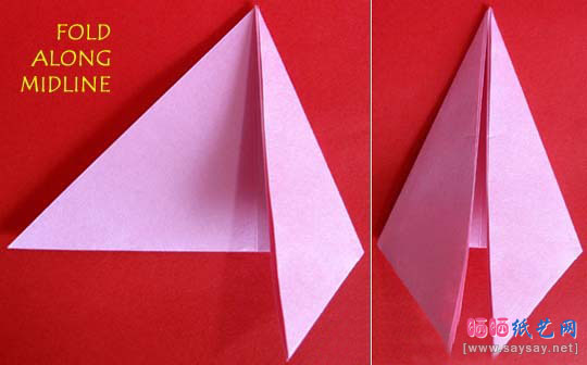 美丽的秋海棠手工折纸图文教程 第2步