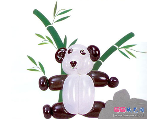 气球如何制作动物造型熊猫的方法完成效果图