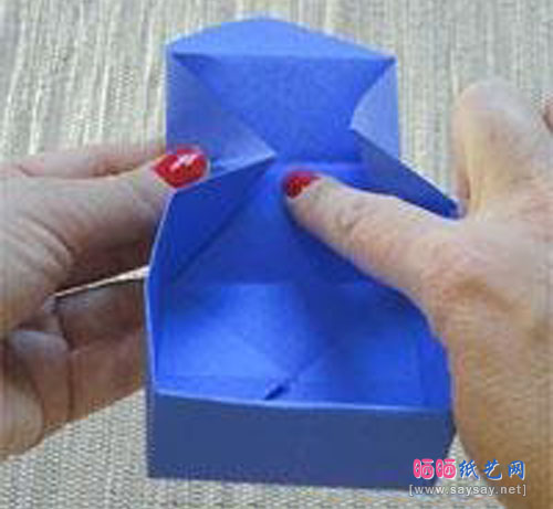 彩色卡纸制作四方纸盒子折纸图文教程