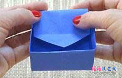 彩色卡纸制作四方纸盒子折纸图文教程