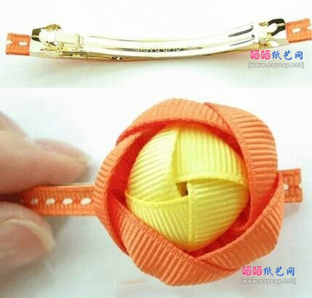 手工制作清新玫瑰花苞发夹DIY详细图文教程图片步骤6