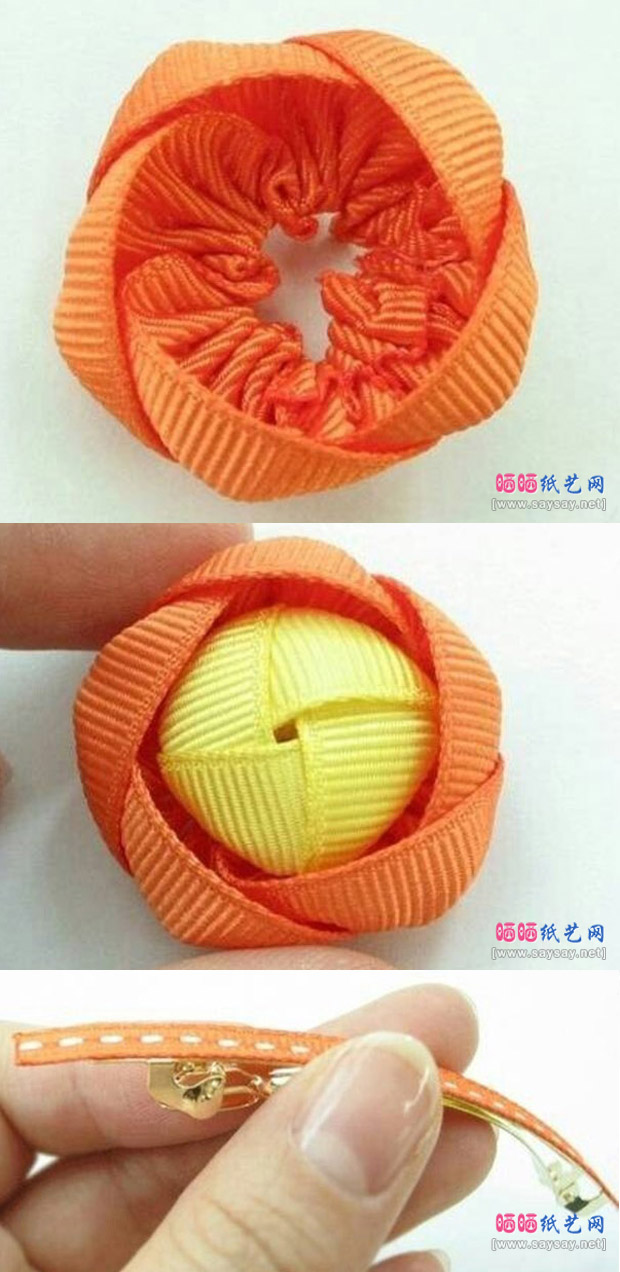 手工制作清新玫瑰花苞发夹DIY详细图文教程图片步骤5