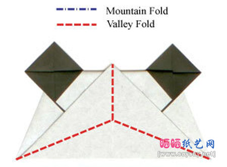 可爱的熊猫头部手工折纸图文教程