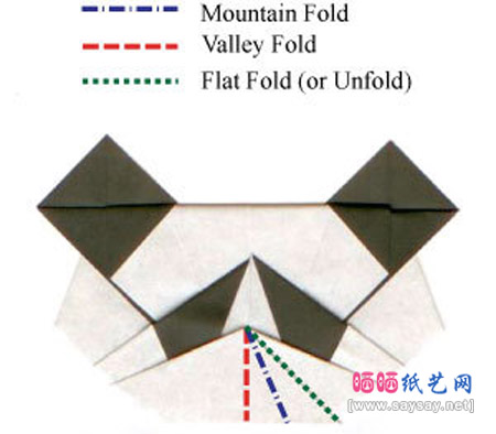 可爱的熊猫头部手工折纸图文教程