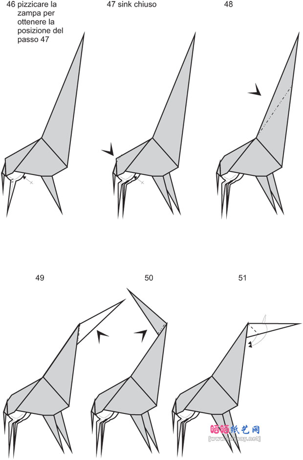 PDAuria的纸艺教程长颈鹿折纸方法图解步骤