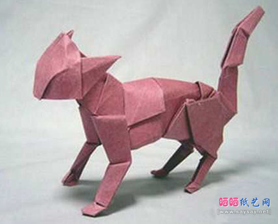 宫岛登手工折纸小猫的折法图谱教程