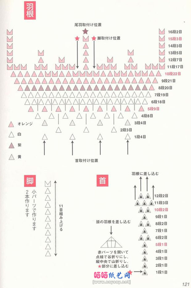 三角插精美的凤凰手工折纸教程