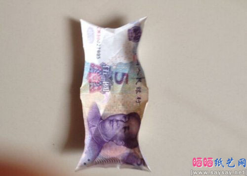 纸币爱心纸鹤的折纸方法图解教程