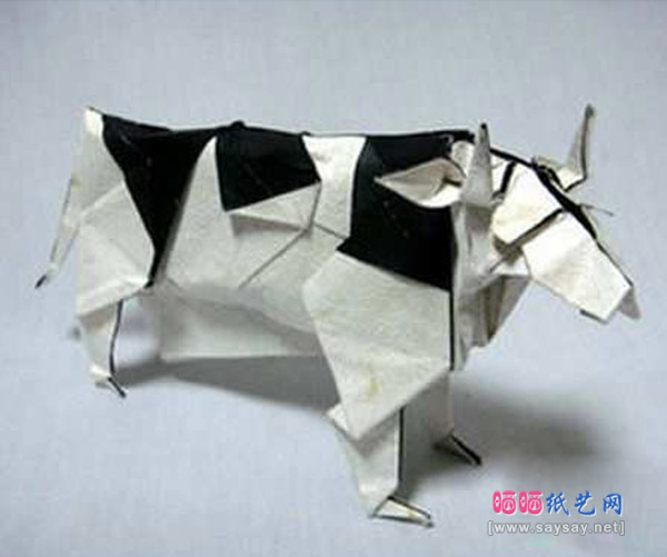 宫岛登手工折纸奶牛的折法图谱教程折纸成品图