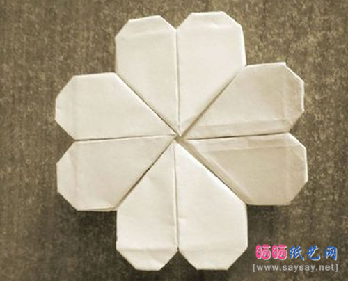 纸艺爱心型四叶草手工折纸图文教程