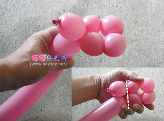 气球制作可爱的七星螵虫气球手环图片步骤7