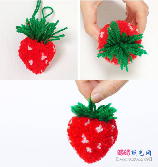 一，如何制作草莓pompom球b