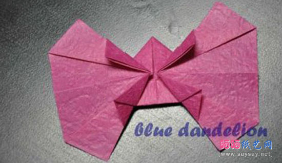 纸币折纸系列教程之蝴蝶爱心手工折纸图片教程