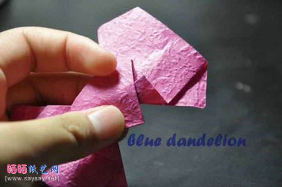 纸币折纸系列教程之蝴蝶爱心手工折纸图片教程