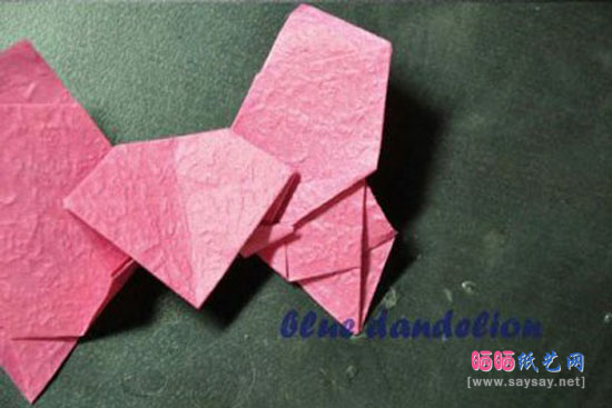 纸币折纸系列教程之蝴蝶爱心手工折纸图片教程
