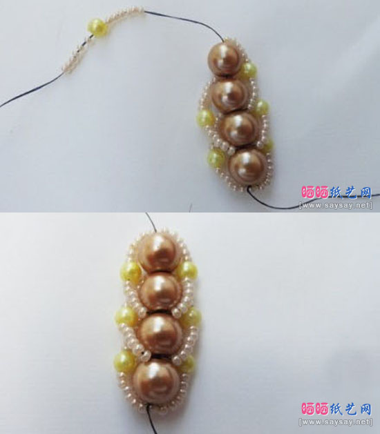 有点复杂由众多珠子串出的手链项链手工制作